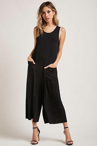 Forever21 Patch-pocket Culotte Jumpsuit