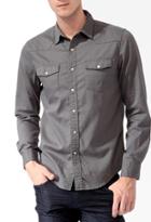 21 Men Men's  Jacquard Snap Button Shirt (grey)