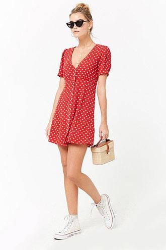 Forever21 Crepe Floral Swing Dress