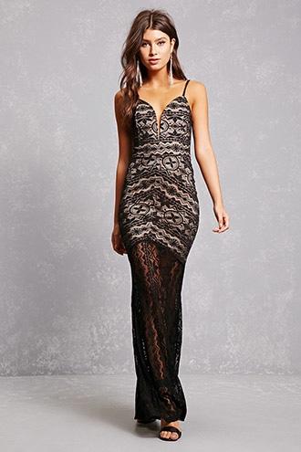 Forever21 Deep Sweetheart Lace Dress