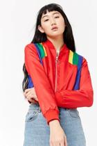 Forever21 Cropped Colorblock Bomber Jacket