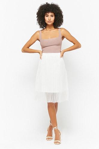 Forever21 Sheer Accordion Pleated Skirt