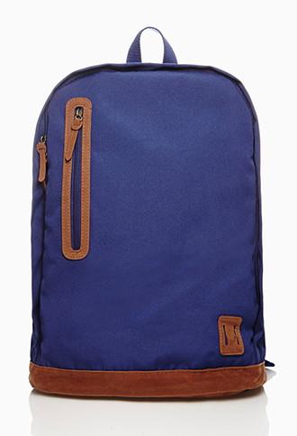 21 Men Faux Suede-paneled Backpack