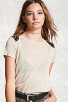 Forever21 Studded Burnout Knit Tee