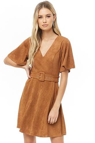 Forever21 Faux Suede Fit & Flare Dress