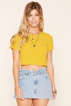 Forever21 Women's  Tulip-back Crop Top