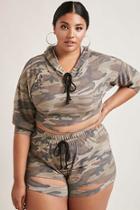 Forever21 Plus Size Slashed Camo Shorts
