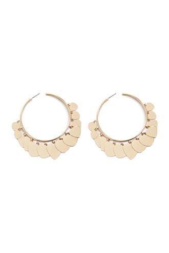 Forever21 Heart Charm Hoop Earrings