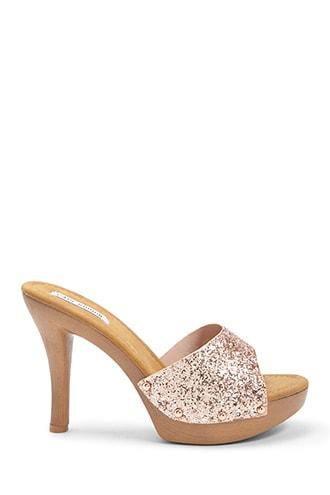 Forever21 Iridescent Glittery Slide High Heels