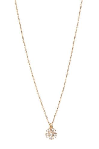 Forever21 Gold & Clear Rhinestone Floral Necklace