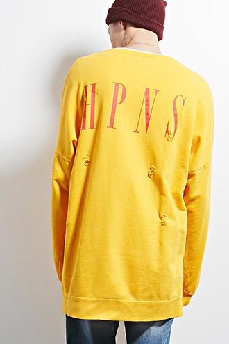 21 Men Men's  Happiness Distressed Sweatshirt