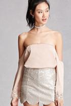 Forever21 Satin Off-the-shoulder Top