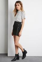 Forever21 Zippered Snap-button Mini Skirt