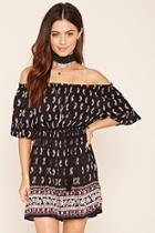 Forever21 Women's  Off-the-shoulder Paisley Dress