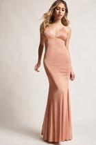 Forever21 Plunging Sheeny Maxi Dress