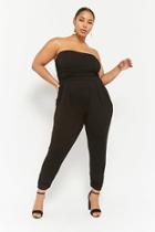 Forever21 Plus Size Ruched Strapless Jumpsuit