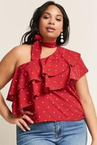 Forever21 Plus Size Polka Dot One-shoulder Top