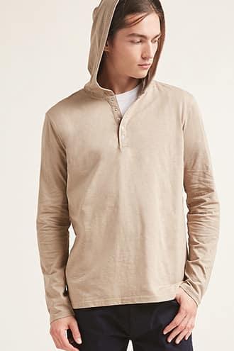 Forever21 Slub Knit Hooded Tee