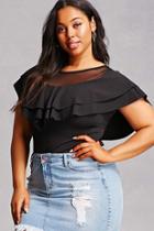 Forever21 Plus Size Flounce Mesh Top