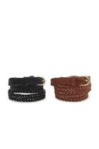 Forever21 Braided Faux Leather Belt Set