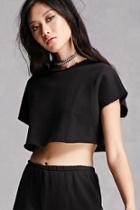 Forever21 Ash Rain + Oak Raw-cut Crop Top