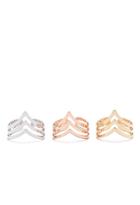 Forever21 Cutout Chevron Ring Set (gold/silver)