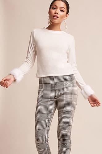 Forever21 Faux Fur Sleeve Top