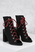 Forever21 Lace-up Open-toe Boots