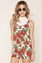 Forever21 Women's  Boxy Floral Print Romper