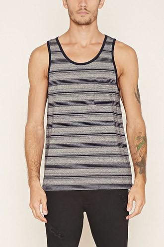 21 Men Men's  Striped Pocket Tank