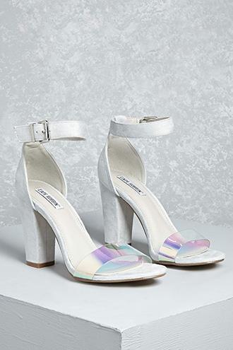 Forever21 Faux Suede Iridescent Heels