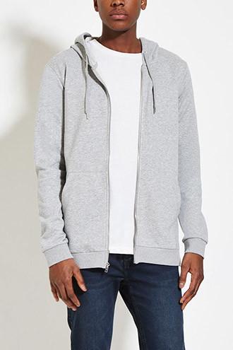 21 Men Men's  Heather Grey Heathered Zip-up Hoodie
