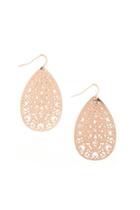 Forever21 Rose Gold Filigree Drop Earrings