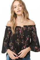 Forever21 Off-the-shoulder Floral Print Top