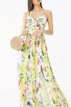 Forever21 Floral & Striped Twist-front Maxi Dress