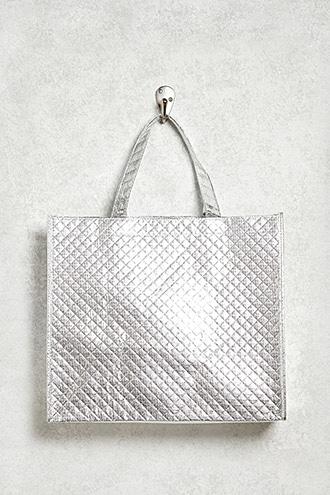 Forever21 Metallic Quilted Eco Tote Bag