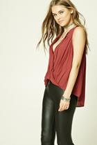 Forever21 Tie-front Surplice Top