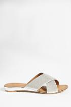 Forever21 Rhinestone-embellished Crisscross Slide Sandals