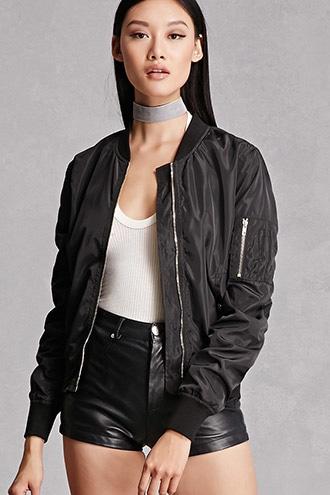 Forever21 Ruched Bomber Jacket