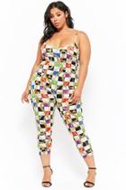 Forever21 Plus Size Multicolor Checkered Chain Print Jumpsuit