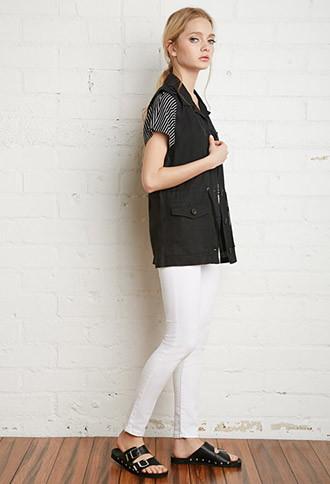 Forever21 Linen Utility Vest