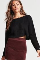 Forever21 Frayed Cropped Sweater