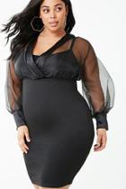 Forever21 Plus Size Organza-sleeve Mini Dress