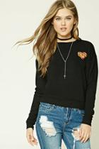 Forever21 Heart Pizza Patch Sweatshirt