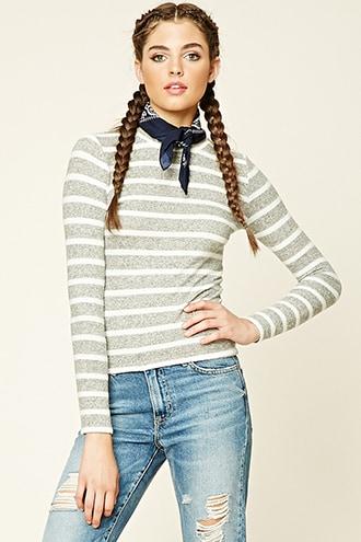 Forever21 Striped Fleece Tee