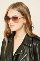 Forever21 Gold & Rose Gradient Aviator Sunglasses