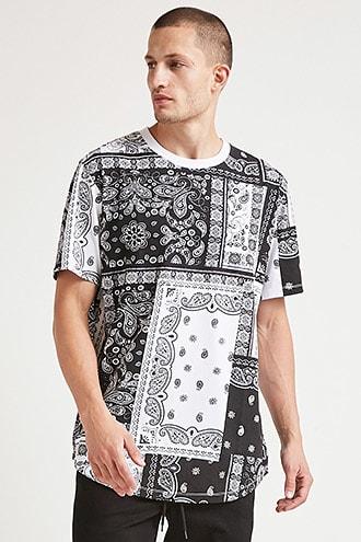 Forever21 Patchwork Paisley Print Tee