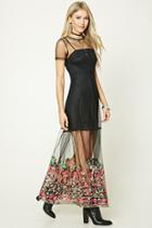Forever21 Semi-sheer Floral Maxi Dress