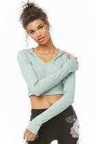 Forever21 Active Ribbed Hooded Top