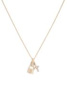 Forever21 Cross & Lock Charm Necklace